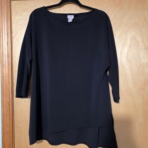 Chico's Black Asymmetrical Hem Tunic